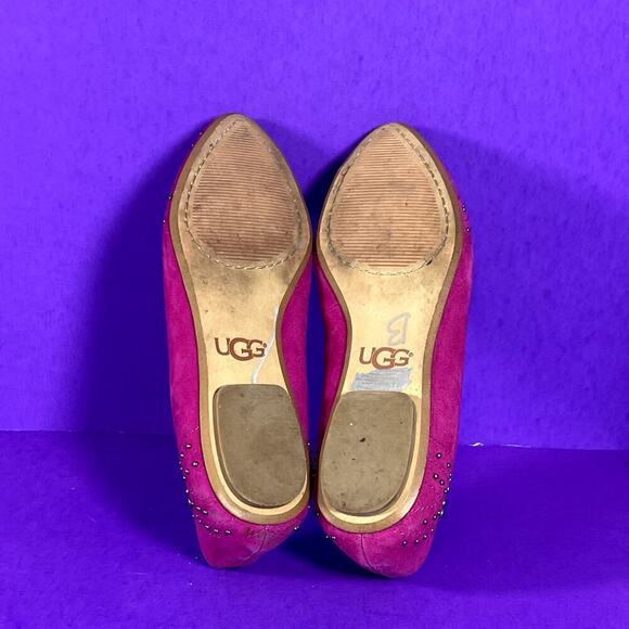 Ugg Australia Lorelei Cobalt Fuchsia Studded Point Toe Ballet Flats Suede Size 5 - Picture 7 of 8